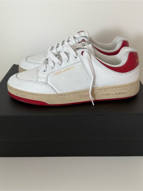 Saint Laurent Other - Saint Laurent White & Red Leather Sneakers Size 44